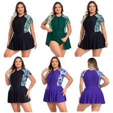 Womens Swimsuit Sun Bath Swimwear Tropical Getaways Swim Dress Surfing Wetsuit