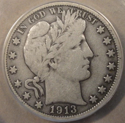 1913-S Barber Half Dollar 50c ANACS Certified F12