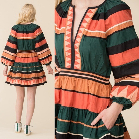 Ulla Johnson Mika Pine Seminole Patchwork Cotton … - image 2