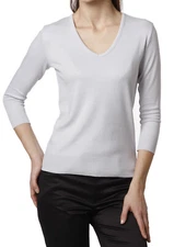 LEONIS [ XXS XS S ] Women's Quality & Simple 3/4 Sleeve Top U Neck / V neck