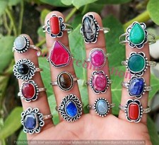 Agate & Mix Gemstone 925 Sterling Silver Plat...