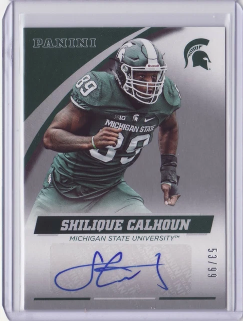 2016 Panini Collegiate Michigan State Autograph Silver Shilique Calhoun /99 Autogramm