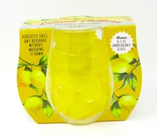Reusable Ice Cubes Drink Chillers 24 Piece Lemons with 16oz unbreakable glass