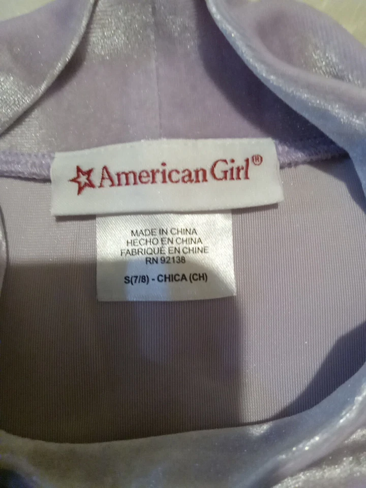 Girls, American Girl, Velvet Lilac  Dress with Snowflake, Size S (7- 8), Ex. Con - Image 4 of 4