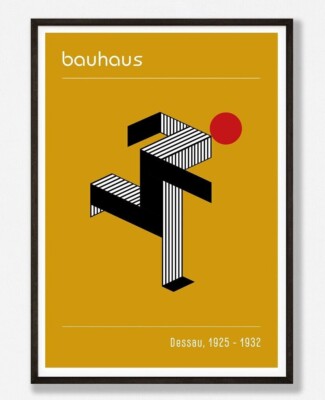 【フレーム付】Running Bauhaus A2 BLACK アートポスター フレーム付】Running Bauhaus A2 BLACK アートポスター フレーム付