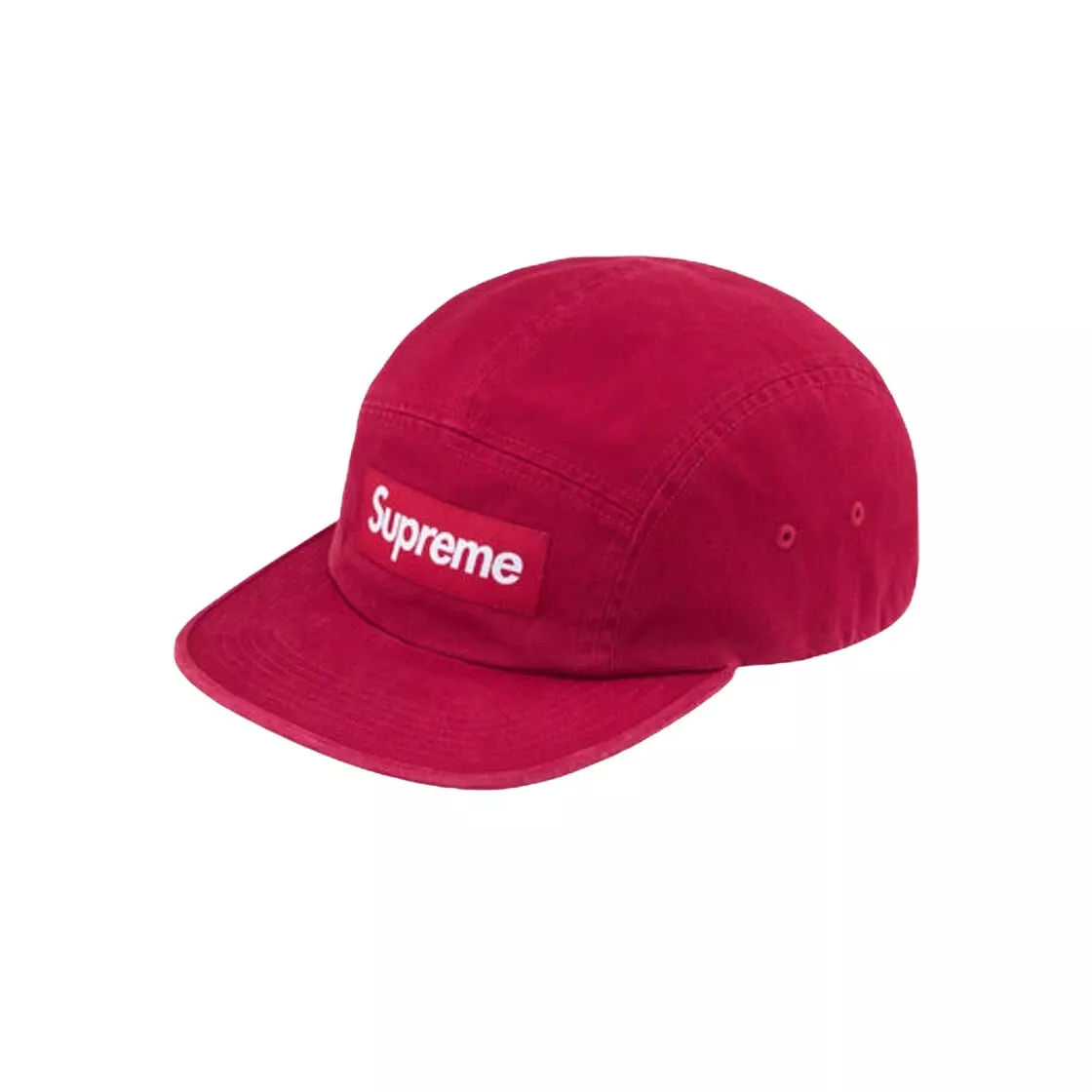 Casquette de camp en sergé chino lavé Supreme rouge   24SS  