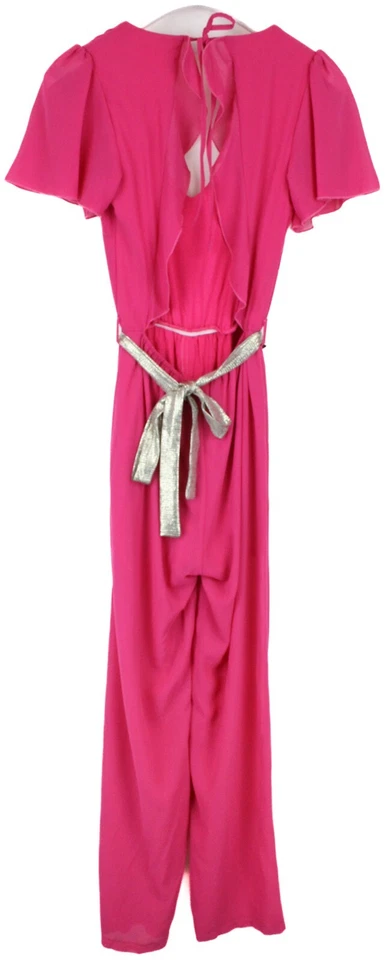 Rinascimento Sammy Overall Damen XS Kurzärmlig mit Gürtel Offener Rücken Pink - Bild 2 von 4