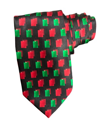 Holidays Christmas Pillar Candles Mens 100% Silk Tie Red Green Black - Picture 2 of 4