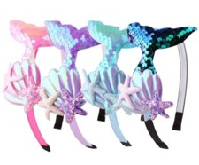 A set of four mermaid headbands for girls