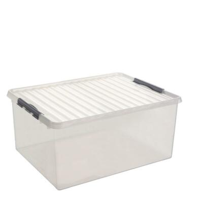 SUNWARE Q-Line Box - 120 Liter - 80 x 50 x 38cm - transparant/metallic