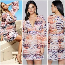 💞💕 NWT Guess By Marciano TECHNO LEOPARD LACE-TRIM DRESS SIZE L 💞💕