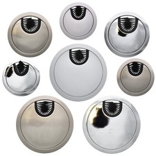 DESK CABLE TIDY Metal Grommet Port Hole Cap Cover Wire Management Computer Cord