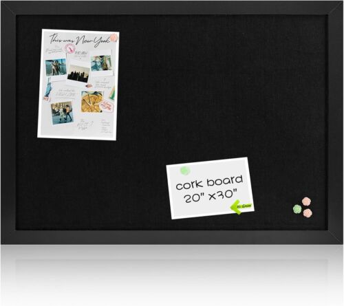 Versatile 30" x 20" Wall-Mounted Cork Board with Pushpins - Organizes Your Ideas - Picture 3 of 10