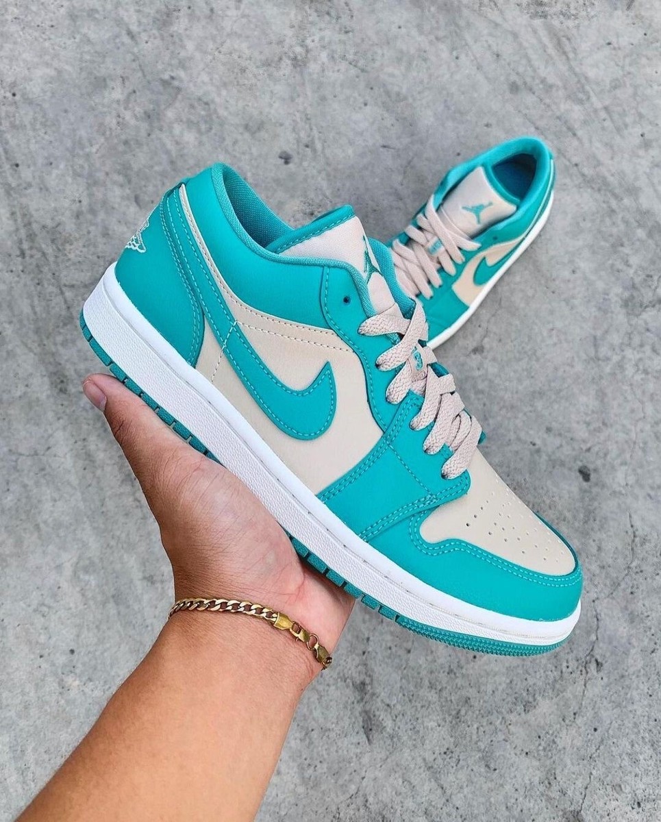 Jordan 1 Low Teal Tropical Teal Size 8 Size 8.0 - Air Jordan 1 Low Tropical Teal Sandy Beige W  main image 2
