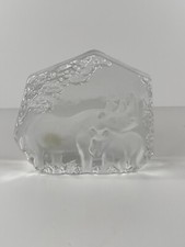 Vintage Goebel Lead Crystal Rhinoceros And Calf Figurine West Germany 1983
