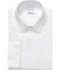 Calvin Klein Mens Infinite Color Button Down Dress Shirt, white, M Neck