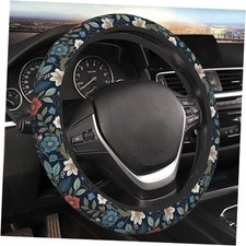 Steering Wheel Cover Universal Fit Car 15 Inch Vintage Colorful Flowers 014
