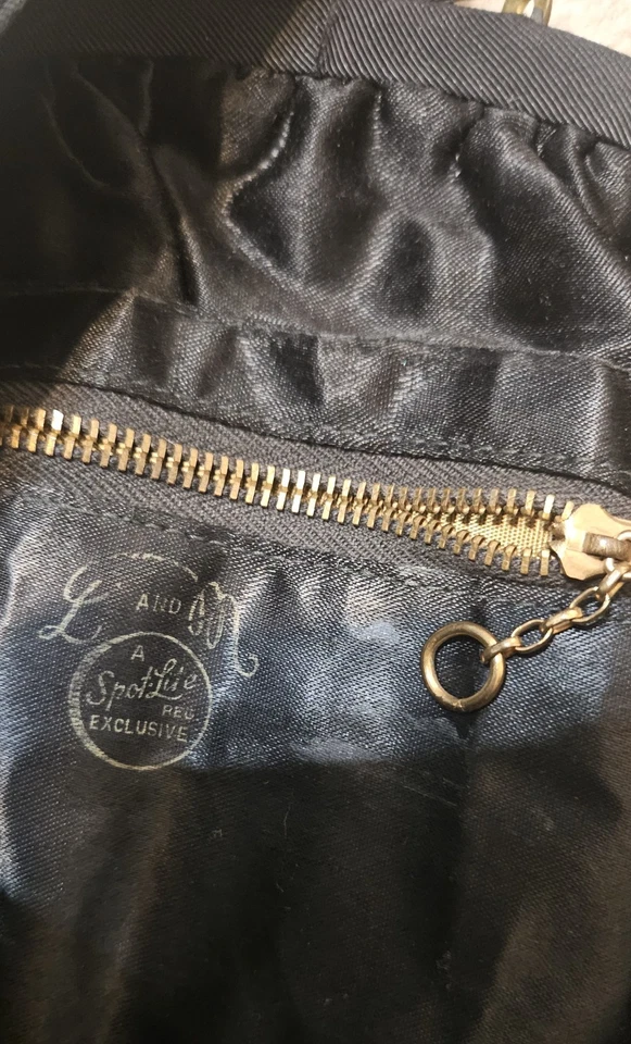 Винтажная черная и золотая сумочка с тюльпанами 1930-е 1940-е - Изображение 3 из 3