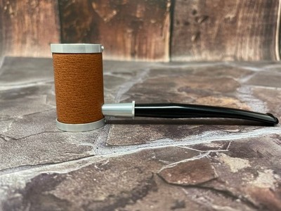 Tsuge Metal Tankard Leather Brown Pipe, Unsmoked