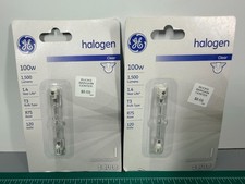 Lot of 2 Clear GE Specialty Halogen Bulbs T3 100w 120v R7S 1500 Lumens New