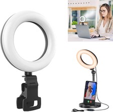 10W Desk Ring Light with Stand  Clip for Zoom, Makeup and Streaming