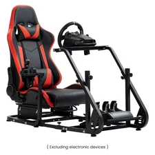 Hottoby Racing Simulator Cockpit with Red Seat Compatible with Logitech G920 G29