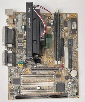 MSI MS-6156 Slot 1 ISA retro Mainboard + Intel Pentium II 400MHz + 128MB SD-RAM