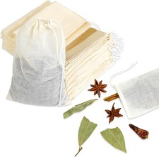 Spice Bags for Cooking, 30PCS Muslin Drawstring Soap Bags Reusable Empty Tea