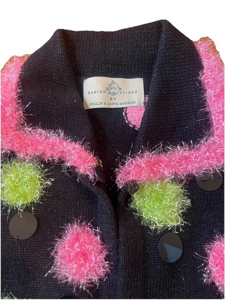 Rare Vtg Design Options Phillip Jane Gordon  Ugly Christmas holiday sweater M - Image 2 of 4