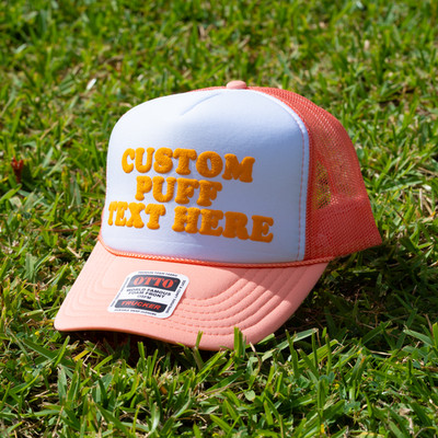 Custom 3D Puff Vinyl Trucker Hat | Personalized Text Foam Cap | Made to Order