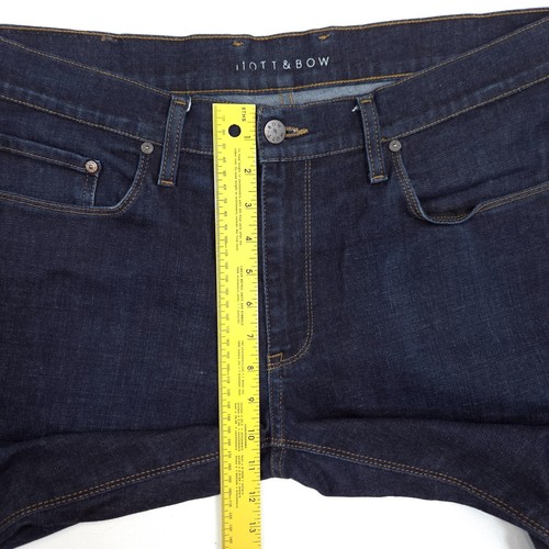 Mott & Bow Slim Jeans Mens 35x33 Blue Stretch Dark Wash Casual 10" Rise EUC - Picture 6 of 9