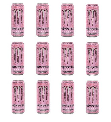 (12)MONSTER ENERGY DRINK ULTRA COFFEINATED FIZZY STRAWBERRY DRINK 12X500ML