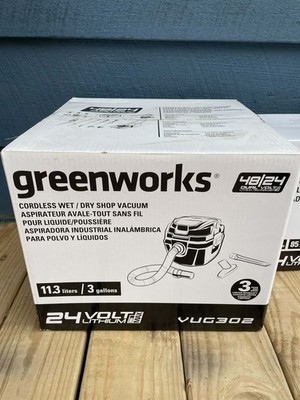 Greenworks 24V 3 Gallon Battery Wet/Dry Vacuum Cleaner, Tool Only