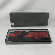 Robert Talbott Silk Bow Tie  Cummerbund Set Black Red