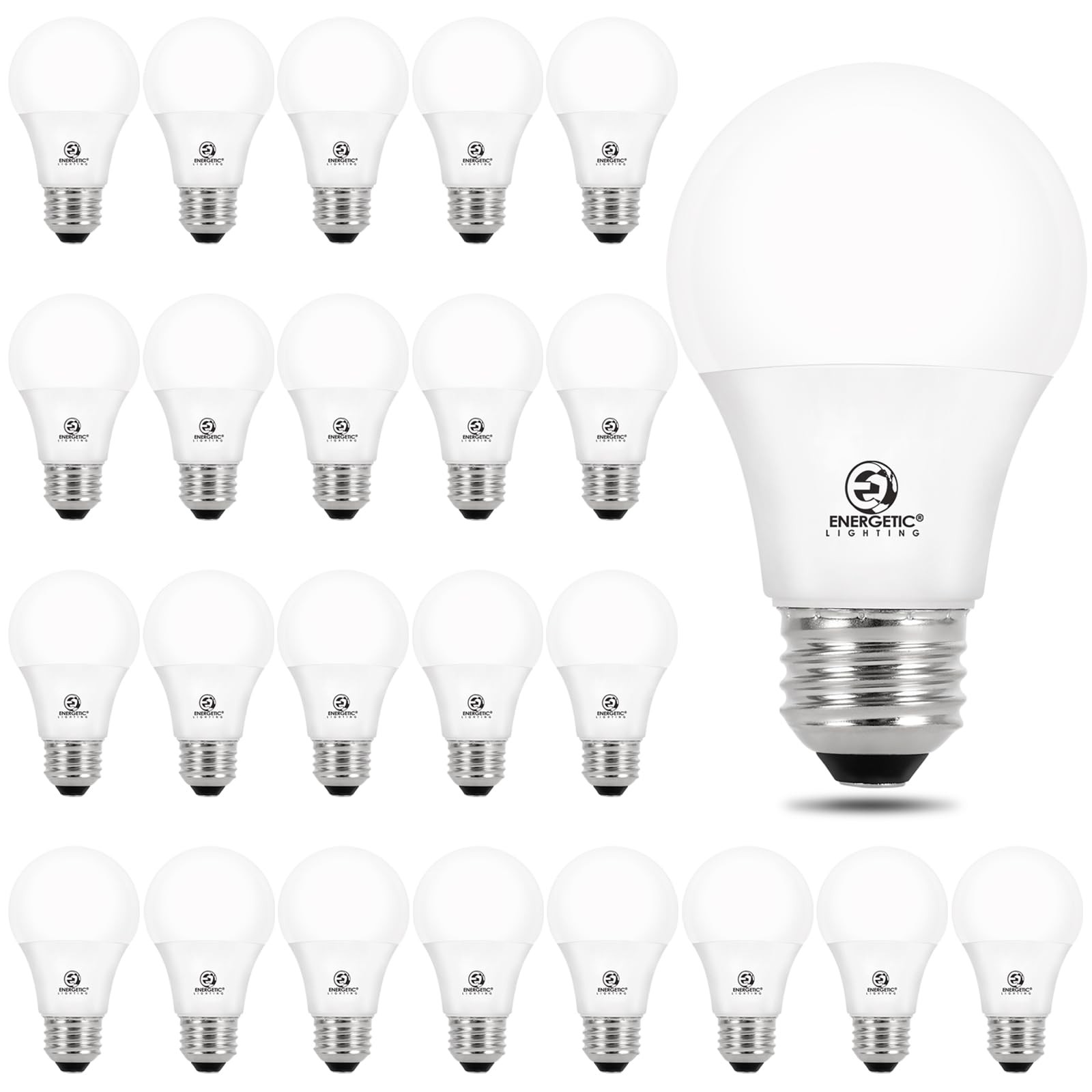 60w Equivalent A19 Warm White 3000k 24 Pack Energetic Watt Base
