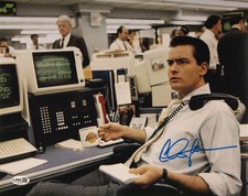 Charlie Sheen Signed 11x14 Wall Street at his desk JSA