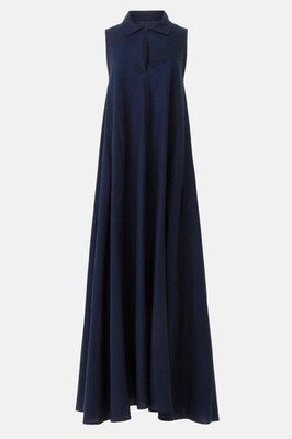 blue poplin maxi dress L'AGENCE Maurie Poplin Maxi Dress In Vista Blue/White main image 0