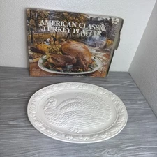 Over & Back  American Classic Vintage Turkey Platter In White Made in Japan