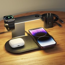 Wireless Charger, 3 in 1 Charging Station for iPhone Silver-gray
