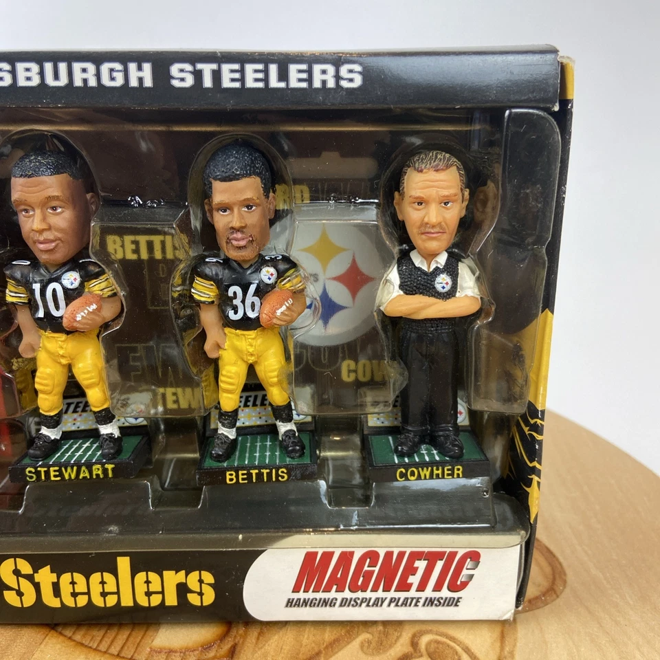 NFL Steelers Magnético Mini Bobs Cabeza Bobble Figura Jugadores Placa de Exhibición RARO Foto 2 de 4