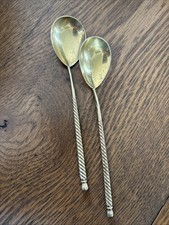 Cuillères à café vintage Vermeil (2) éventuellement marquées soviétiques ou ukrainiennes KNIB-5 875