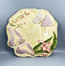 Stone Treasures "Stepping Stone" 3D Relief Butterfly Floral Wall Plaque Decor