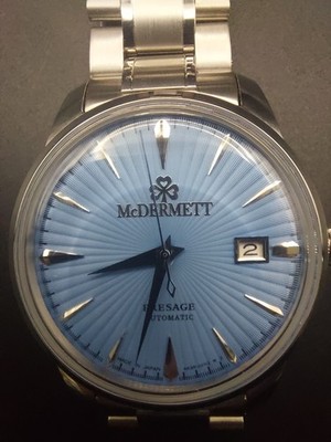 McDermett Automatic   TMI NH35A   Blue Fluted Dial   Hacking & Hand Winding