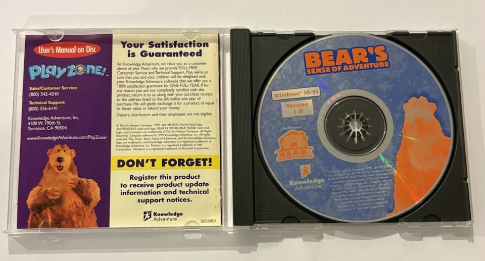 Bear's Sense of Adventure PC CD-Rom Windows Bear in Big Blue House NO CD KEY - Image 3 of 3
