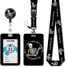 ID Badge Holder with Breakaway Lanyard, Lanyards for Middle, I'm Delightful