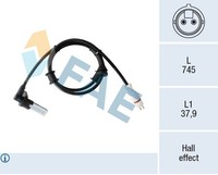 FAE ABS Sensor Raddrehzahl Hinten Links Passend FüR Renault Kangoo KC0/1 FC0/1