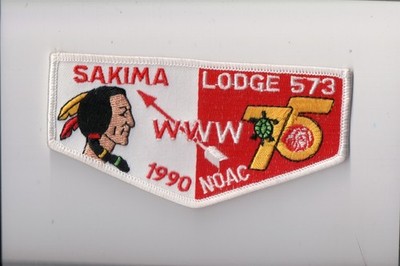 Lodge 573 Sakima OA flap (V) 1990 NOAC