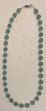 18  Green and White Glass Beaded Necklace