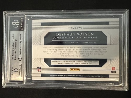 2017 National Treasures Deshaun Watson RPA Rookie Photo Shoot Holo Silver B9 - Picture 2 of 2