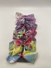 Girls 5in Unicorn Themed Bows Hair Clips 5pk NEW